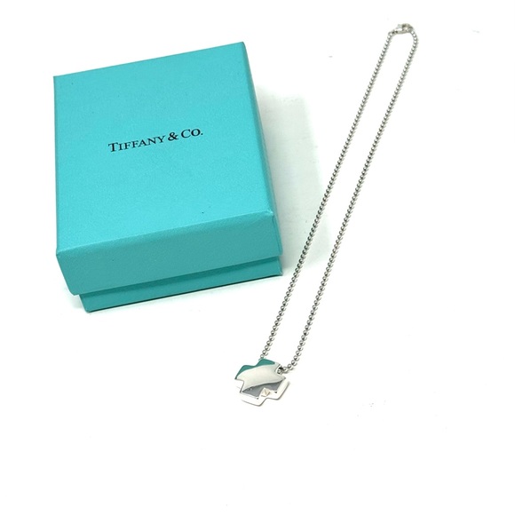Authentic Tiffany & CO. Roman Square Cross Pendant Necklace. - Picture 10 of 10